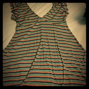 Rainbow striped dress